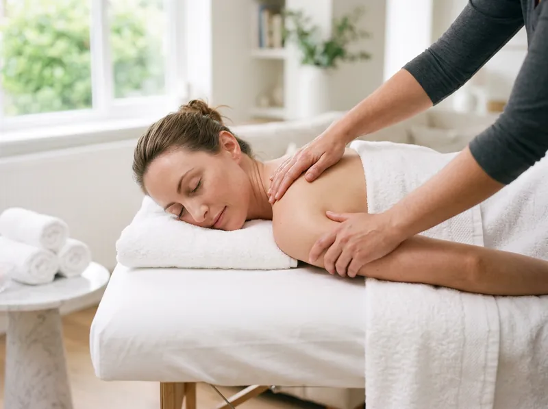 Guest enjoying a full body massage Guest enjoying a full body massage