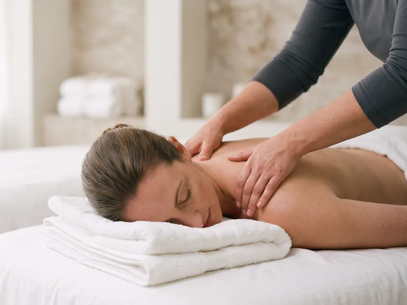 Therapist's hands during a relaxing massage Therapist's hands during a relaxing massage