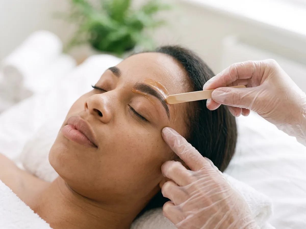 Eyebrow shaping with wax Eyebrow shaping with wax
